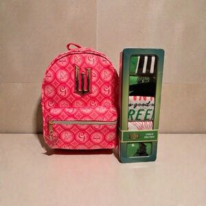 WickedPink Patterned Mini Backpack and socks
